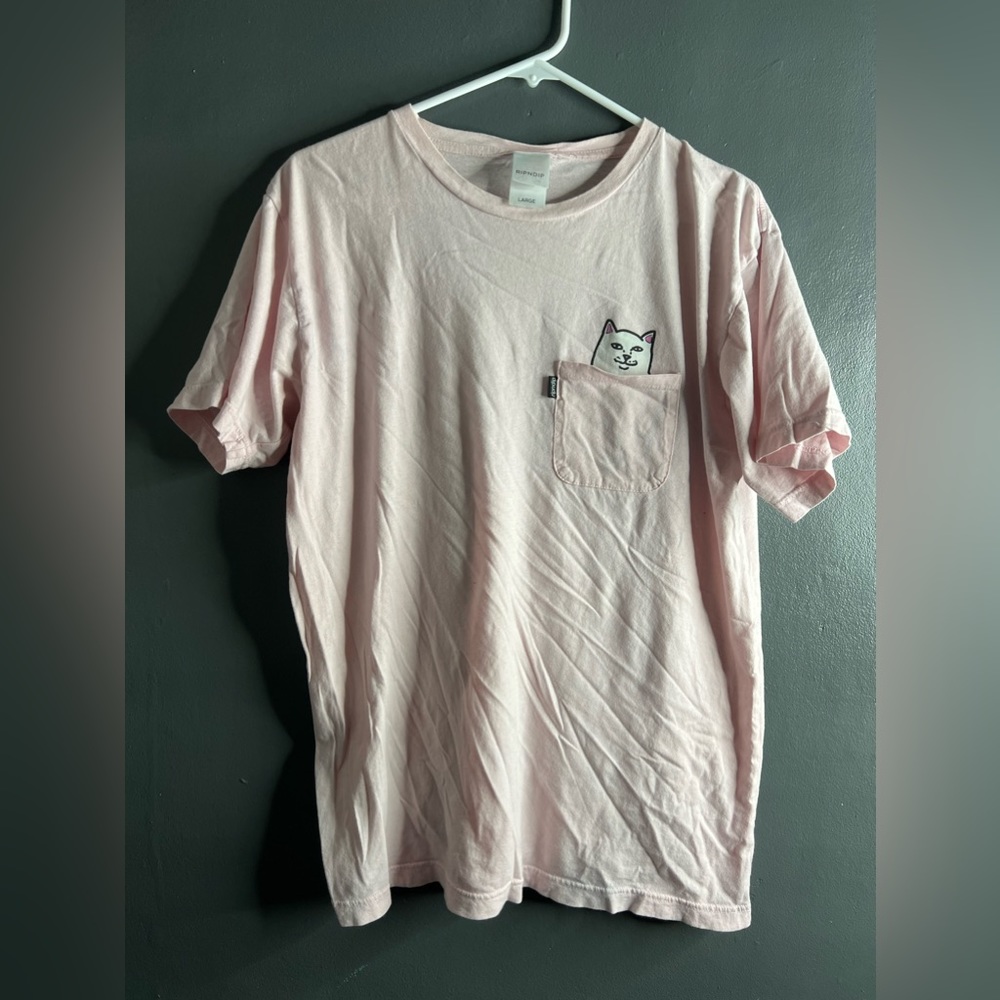 Rip n Dip pink cat tee